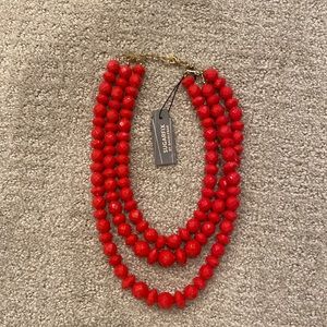 Sugar Fix by Bauble bar red beaded multilayered necklace